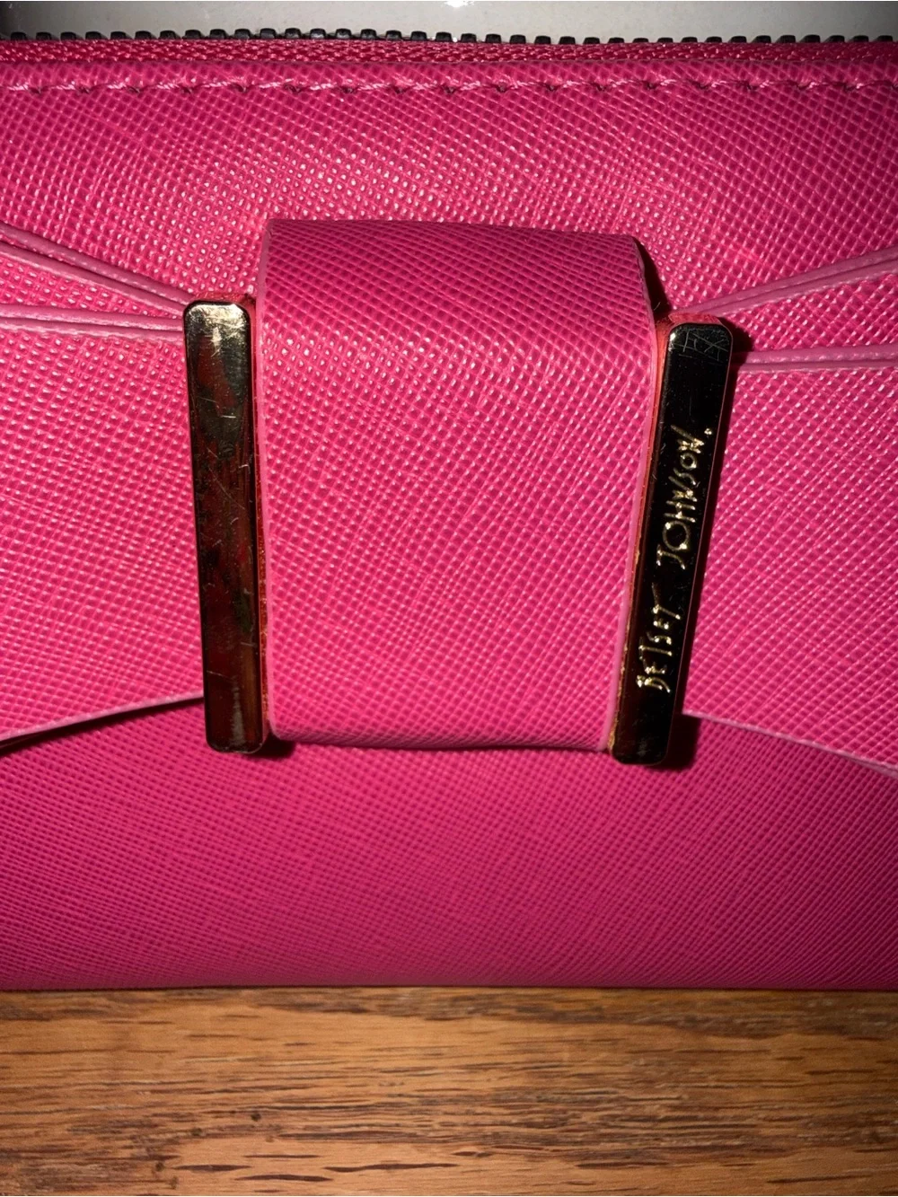 Betsey Johnson Hot Pink Bow Wristlet Clutch
